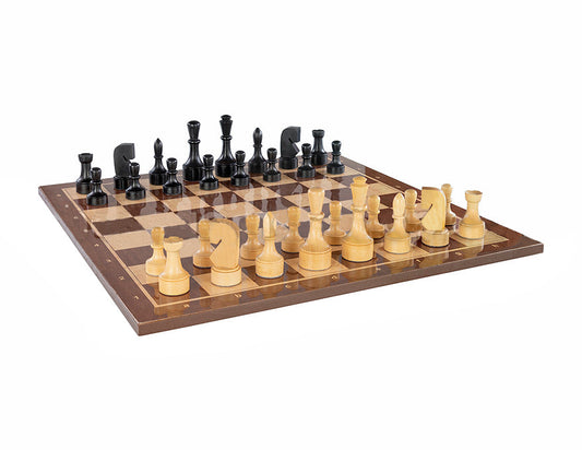 Jeu d'échecs 19,6 pouces Genève marron