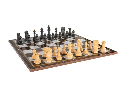 Jeu d'échecs 19,6 pouces Dubrovnik Pearl Black