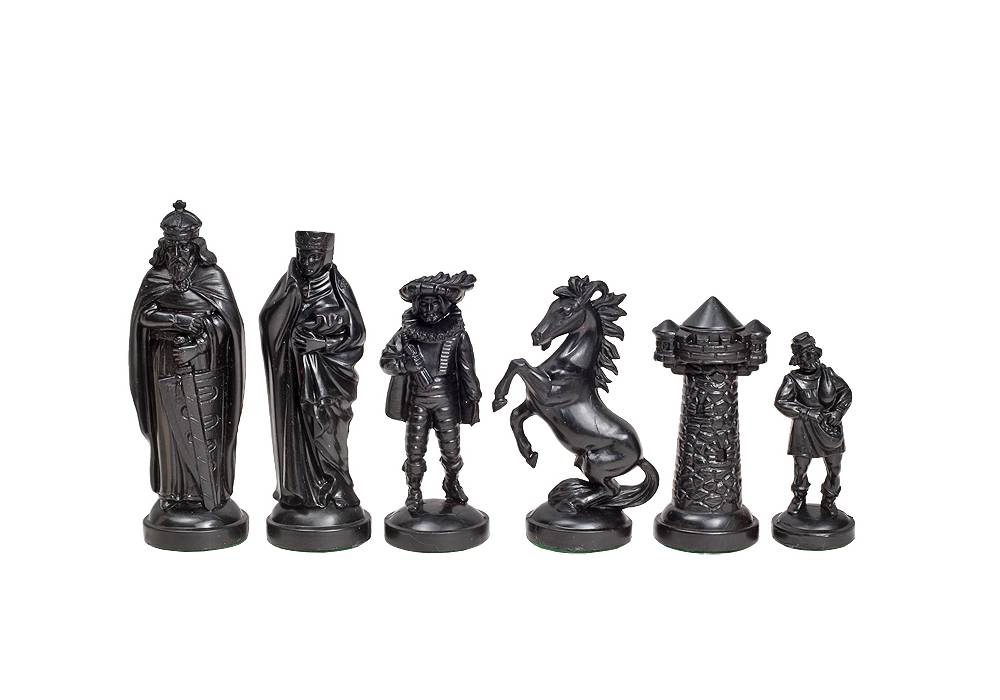 Chess pieces MEDIEVAL golden/black