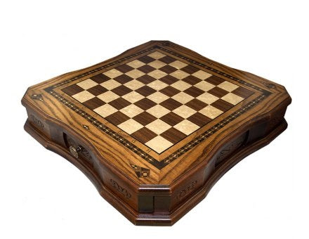 20 Inch Chess Board with Brawer Antique