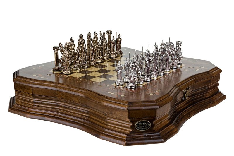 Chess Set Antique Walnut