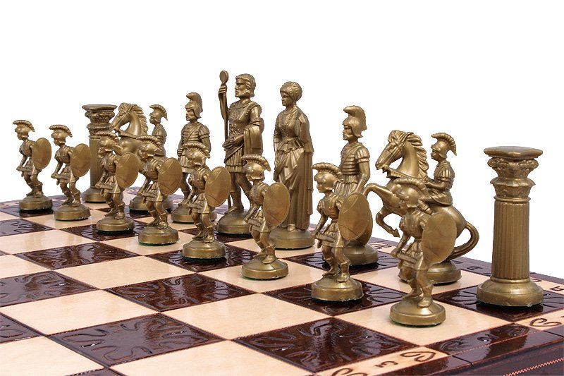 handmade wooden chess set sparta