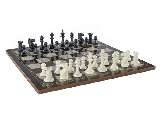 18-Zoll-Schachspiel Staunton 4P Pearl